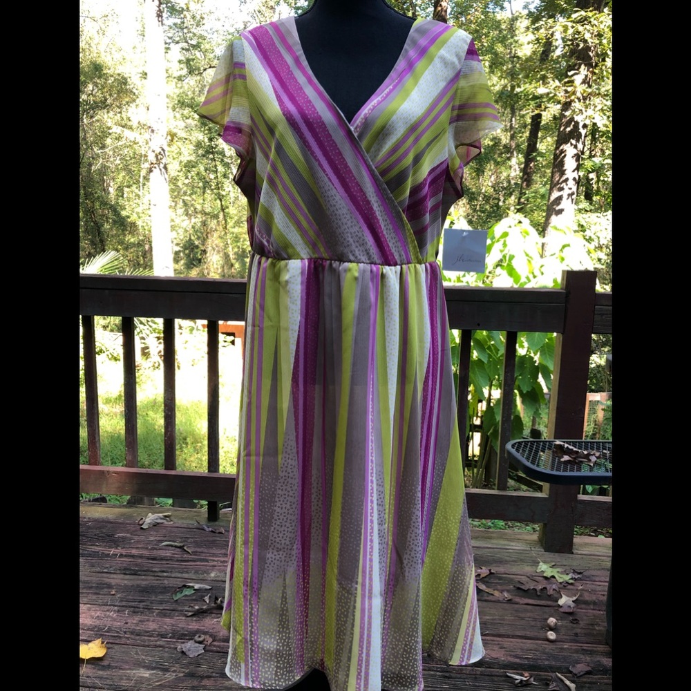 JH Collectibles Safari Treasure Multi Color Capped Sleeves Dress
